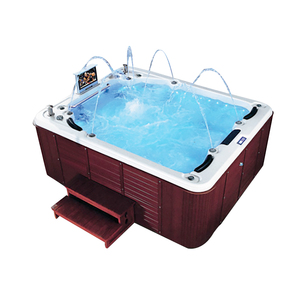 Bañera <span class=keywords><strong>de</strong></span> Hidromasaje Rectangular <span class=keywords><strong>de</strong></span> <span class=keywords><strong>Madera</strong></span> Europea para Exteriores, con Acrílico, en Oferta - Product Image 1