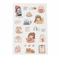 Individuelles Tagebuch-Scrapbook mit Niedlichen Koreanischen Vinyl-PVC-Aufklebern, Chibi Kawaii Notizbuch, Schreibwaren, K-Pop Sticker-Pack