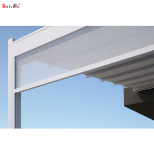Prefabricada blanco de perfil de aluminio pérgola con proyección tejidos <span class=keywords><strong>techo</strong></span> para Patio al aire libre - Product Image 3