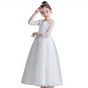 Robe de princesse en gaze moelleuse à manches longues pour filles, collection 2026, vente en gros personnalisée, robe de performance pour enfants - Product Image 1