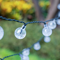 Lampe féerique à boule de cristal à bulles, modèle exclusif, 12m, 100 LED, alimentation solaire DC, batterie 2200 mAh, pour décoration de jardin et de Noël
