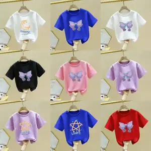 Aangepaste Kinderkleding Katoenen O-Hals Kinderen Blanco Kinderjurken Voor Meisjes Ondergoed Nieuw Ontwerp Meisjes T-Shirts