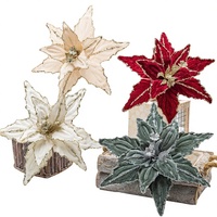 Meilleure vente transfrontalière : Décoration de Noël haut de gamme, moderne et minimaliste, en velours rouge et or scintillant, 26 cm