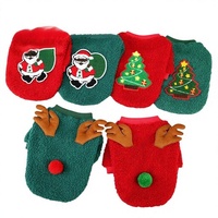 Vêtements d'automne et d'hiver pour Noël, veste en polaire pour animaux de compagnie, style mignon et chaud, motif Père Noël, sapin, élan, vente en gros