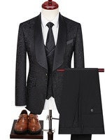 Jas Pria Kustom untuk Pernikahan, Jas Pengiring Pria 3 Potong, Blazer Murah untuk Pesta Prom, Jas Bisnis (Jaket+Celana+Rompi)