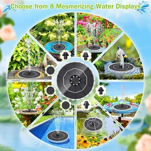 Fuente Solar Flotante Mejorada con Bomba Sumergible, Batería de Litio Integrada, Luz RGB, 7 Estilos de <span class=keywords><strong>Agua</strong></span>, IP68 para Pecera o Patio - Product Image 6