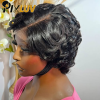 Perruque Pixie Cut en Cheveux Humains, Lace Front HD Sans Colle, Perruque Bouclée 13x4 en Cheveux Humains, Fournisseurs de Perruques