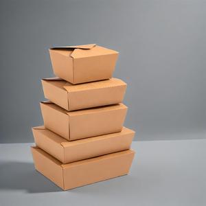 Contenedores de Comida para Llevar de Tamaño Personalizado, Contenedores Desechables de Papel Kraft, Cajas de Papel Kraft para Llevar - Product Image 5