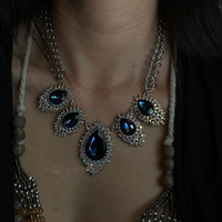 Kaimei-Collier Vintage en Forme de Diamant Étincelant avec Pendentif Goutte d'Eau, Bijoux de Luxe Haut de Gamme en Diamant Bleu, 2025