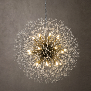 Lustre sphérique en cristal de pissenlit, diamètre 76cm, en métal et cristal, G9, 110V, 220V, lampe suspendue pour salon, Villa, hôtel, décoration intérieure - Product Image 3