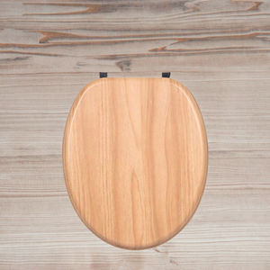 Heavy Duty MDF <strong>Toilet</strong> <strong>Seat</strong> - <strong>Pine</strong> Wood Effect, Chrome Hinge, Soft Close, Anti-Bacterial - Product Image 2