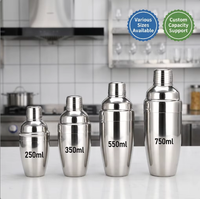 Shaker à cocktails en acier inoxydable 18/8 avec logo personnalisé, anti-fuite, pour cocktails, martinis, bars, restaurants, hôtels, fêtes à domicile, vente en gros