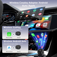 Adaptador Inalámbrico Inteligente 2 en 1 para CarPlay de Fuallwin OEM, Compatible con Android y Apple, con Control por Voz, para el 98% de los Autos Universales