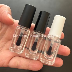 ISMAN Envío Inmediato: Botella Vacía de Esmalte de <span class=keywords><strong>Uñas</strong></span> de 4ml con Pincel, Tapa Negra Mate/Blanca, Envase de Vidrio Transparente, Venta al por Mayor Directa de Fábrica - Product Image 3