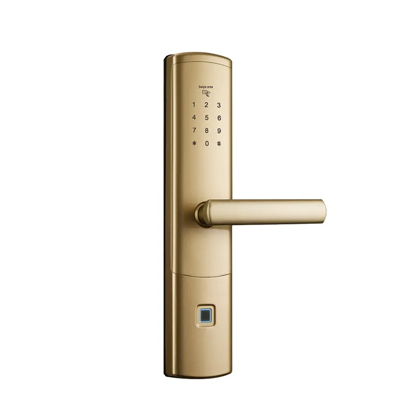 Remote Control Gold Door Lock System Electric Intelligent Finger Print Smart Security Door Lock