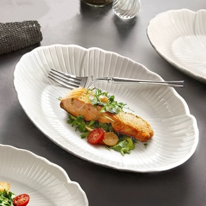 Stijlvolle Ronde Witte Porseleinen Vissteak Borden Grote Gerechten Vaatwasser & Magnetron Veilig Voor Restaurant & Hotel En Thuis Dineren - Product Image 4