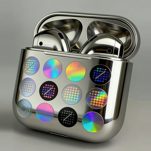 Pegatinas holográficas personalizadas impermeables de PET, pegatinas circulares de láser arcoíris para decoración DIY - Product Image 2