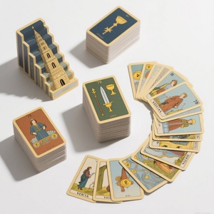 Cartes de tarot de méditation forestière personnalisées en papier avec dorure à chaud et bords dorés, cartes d'oracle estampées à chaud pour entreprises - Product Image 2