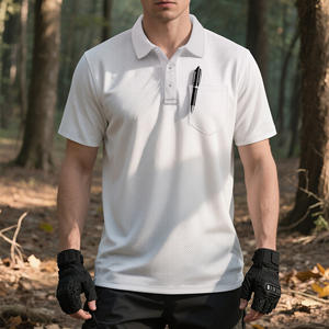 Df-115 Men's Summer Quick Dry Tactical <b>Polo</b> <b>Shirt</b> Gray Short Sleeve <b>With</b> <b>Pocket</b> For Outdoor Leisure Wear - Product Image 6