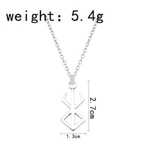 สร้อยคอสแตนเลสสีทองสำหรับผู้ชายกลวงออกเครื่องรางรูน - Product Image 6