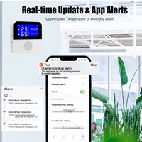 Thermomètre hygromètre WiFi Sonde étanche Écran LCD rétro-éclairé Moniteur de température intérieure pour la maison Alarme d'étalonnage pour animaux domestiques