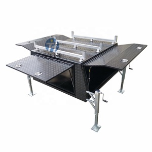 2400mm benutzer definierte wasserdichte schwarze Schachbrett platte Aluminium 3 Tür Dual Cab ute Baldachin mit Jeck Off Beine und Dacht räger - Product Image 3