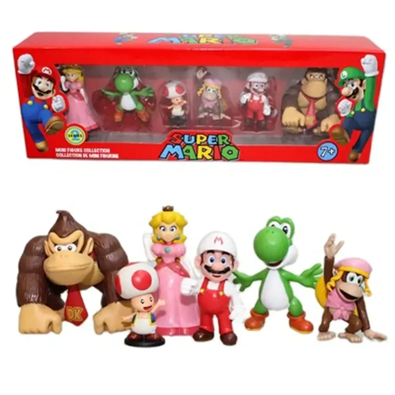 MBS Mini rakamlar Mario sıcak satış Supers Mario PVC Action Figure 6 adet set Mario oyuncak