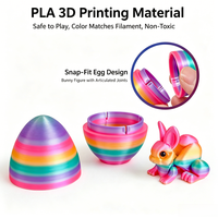 Ensemble d'œufs de Pâques imprimés en 3D avec lapin articulé à l'intérieur, œufs surprise préremplis, décorations pour paniers de Pâques, cadeaux réutilisables pour fêtes