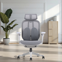 Chaise de bureau ergonomique de haute qualité, pivotante, en maille, moderne, en tissu, avec appui-tête réglable et cadre en alliage d'aluminium