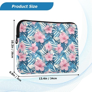 Hawaii Flowers Printing Water Resistant <b>Laptop</b> Cover Fashion Custom Logo Soft Polyester <b>Laptop</b> <b>Sleeve</b> - Product Image 3