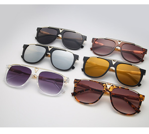 Gafas de sol SPUKA 2157 <span class=keywords><strong>estilo</strong></span> <span class=keywords><strong>aviador</strong></span> con acento metálico en forma de V, <span class=keywords><strong>lentes</strong></span> degradados, protección UV400, logotipo personalizado, lunettes, gafas - Product Image 6
