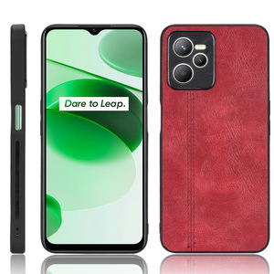 Coque en cuir de vachette légère motif PU coque arrière de téléphone de protection pour Oppo Realme <span class=keywords><strong>C35</strong></span> coque arrière en cuir coque - Product Image 2