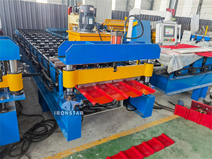 Hochwertiges verzinktes Eisen metall It4 Trapez kasten profil Dachbahn walzen form maschine - Product Image 3