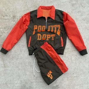 Ensemble survêtement et short décontracté pour homme, coupe-vent en nylon, avec logo imprimé personnalisé, idéal pour l'été et le style universitaire - Product Image 5