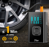 Pompe à air portable ABS pour pneus de voiture 150 PSI, gonflage rapide, compresseur d'air, lumière LED, batterie externe 2000 mAh, écran LCD, sans fil, pour voiture et vélo