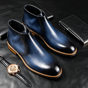 Botas <span class=keywords><strong>Chelsea</strong></span> de Piel Genuina para Hombre, Antideslizantes, Ligeras, con Banda Elástica para Viajes y Senderismo al Aire Libre - Product Image 1