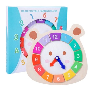 Jouets Montessori <span class=keywords><strong>en</strong></span> <span class=keywords><strong>bois</strong></span> horloge de dessin animé <span class=keywords><strong>en</strong></span> forme d'ours <span class=keywords><strong>arc</strong></span>-<span class=keywords><strong>en</strong></span>-<span class=keywords><strong>ciel</strong></span> <span class=keywords><strong>12</strong></span> pièces amovibles horloge jouet d'apprentissage jouet d'éducation précoce - Product Image 5