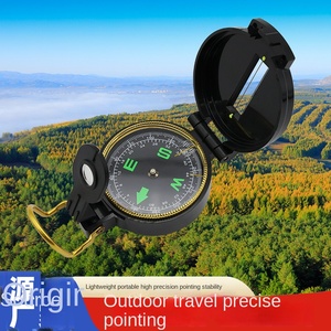 Bussola Nautica Portatile da Campeggio, Impermeabile, Antiurto, Luminosa, Pieghevole, Nera, Strumento per Escursionismo, Sopravvivenza ed Esplorazione - Product Image 2