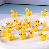 Miniature de canard jaune en résine, ornement animal, accessoire photo DIY, décoration miniature pour bonsaï