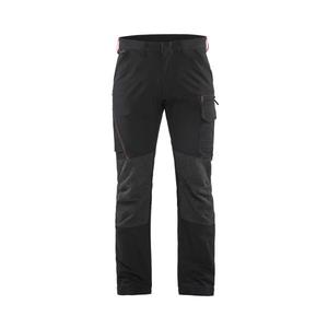 Blaklader กางเกง142216459956D120ขายาวแบบ4ทางสีดำ/ แดง-กางเกงยีนส์กางเกงทำงาน7330509735145กางเกงคาร์โก้ทำงาน - Product Image 1