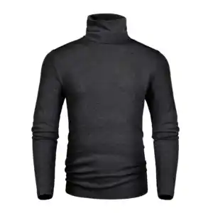 2020 Fall Mens Long Sleeve Clothing Multi Color High Neck Cotton T Shirt