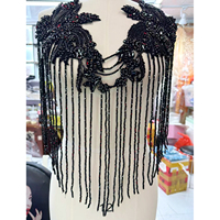 Pièces de col brodées avec effet 3D, revente par les créateurs de vêtements, perles de verre, paillettes, strass pour robes