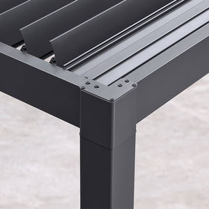 Bioclimatic aluminium persienne de patio pergola motorisée rétractable extérieure pare-soleil cadre en bois avec arche pour <span class=keywords><strong>jardin</strong></span> ou balcon - Product Image 4