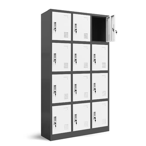 Armoire de rangement en acier moderne à 12 portes pour la maison, la salle de sport, la cuisine, l'école et l'atelier – Meuble polyvalent pour le salon - Product Image 1