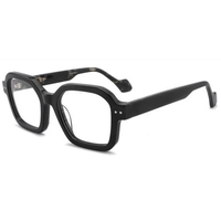 Monture de lunettes de luxe en acétate transparent anti-lumière bleue, montures larges pour hommes, logo personnalisé, montures de lunettes épaisses tendance
