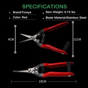 กรรไกรทําสวนขนาด 6.5 นิ้วสีแดงตรงใบมีดสแตนเลสมือตัดแต่งกิ่งเฉือนคมเคล็ดลับก้นแหลมขอบเรียบ OEM - Product Image 2