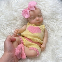 Poupée Bébé en Silicone Lestée de 13 Pouces, Imperméable, Fille Endormie, Faite à la Main, Réaliste, Cadeau pour Amateurs et Collectionneurs