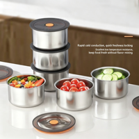 Boîte de conservation alimentaire en acier inoxydable avec technologie d'étanchéité, organisateur pour la maison et le bureau, gadget de cuisine extérieur, boîtes à lunch pour garder les aliments frais
