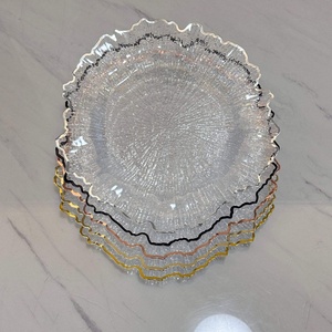 Assiette de présentation 13 pouces or rose en plastique transparent, vente en gros, pour mariage et fête, réutilisable, économique et élégante - Product Image 5