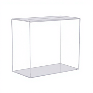 Scatola in Acrilico Trasparente Personalizzabile con Scomparto, Senza Stampa, 10x10x5.5 cm, per Matrimoni/Eventi, Raccolta Fondi, Ricordi, Bomboniere - Product Image 1